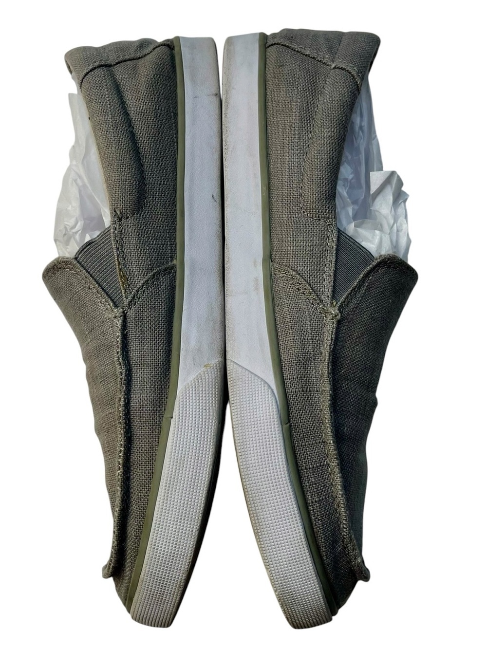 Sanuk Gray Canvas Slip-On Men Shoes with Green Brand Tab size 8 - Picture 8 of 12